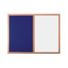 Environmentally friendly combination boards - blue with beech wood effect frame