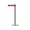 Retractable Belt Barrier - Chrome Post with Red Belt Cartridge