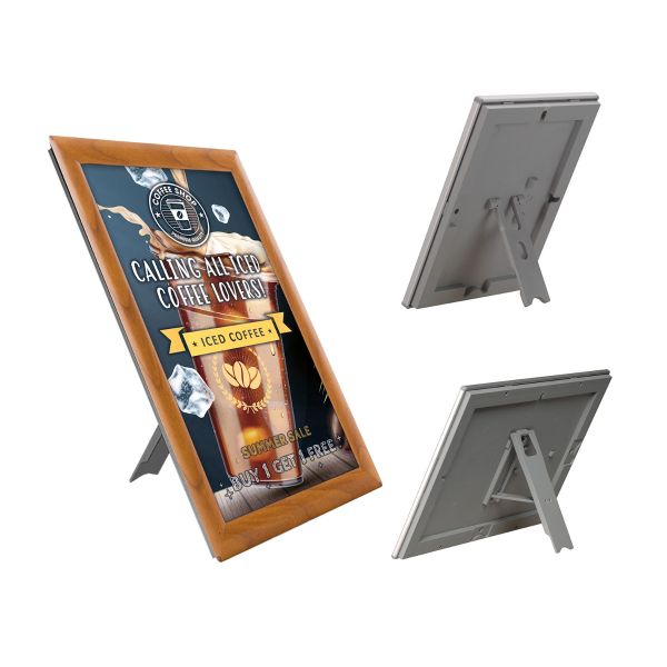 Counter Stand Poster Frames - Wood Front and Back