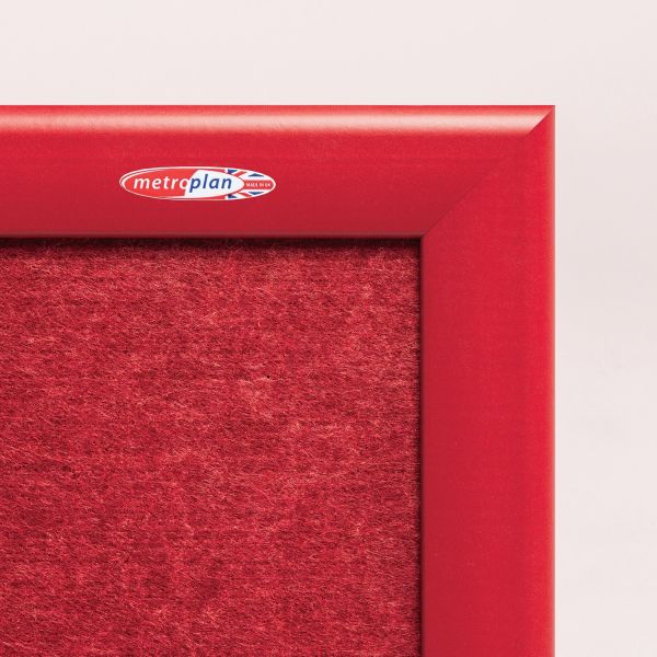 Contrast Eco-Colour Notice Boards - Red close in