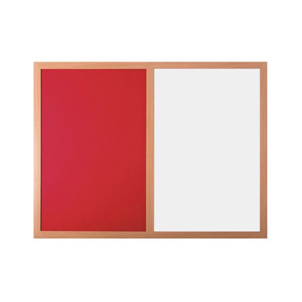 Environmentally friendly combination boards - red with beech wood effect frame
