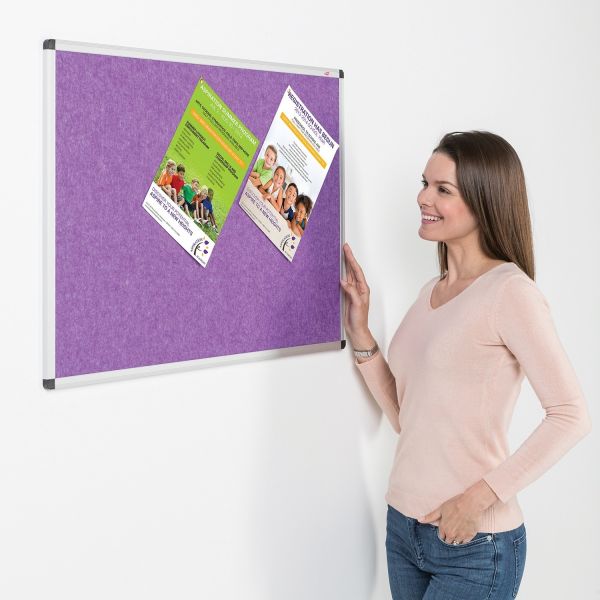 Aluminium Framed Eco-Colour® Notice Boards - Purple