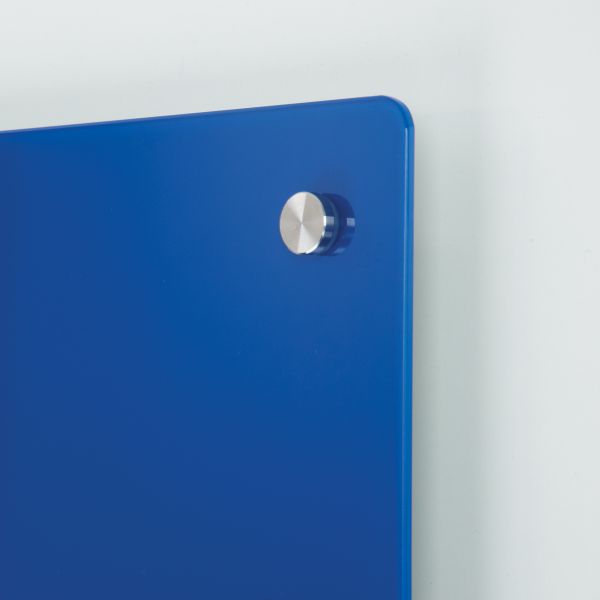 Magnetic Glass Whiteboards - Blue - Corner