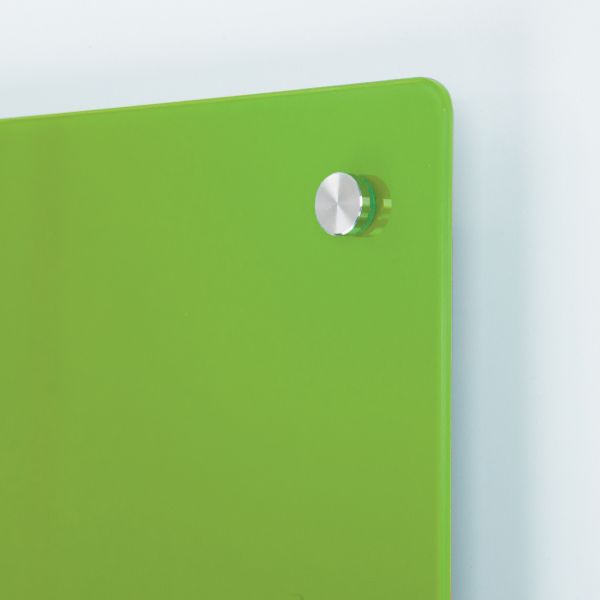 Magnetic Glass Whiteboards - Lime Green - Corner