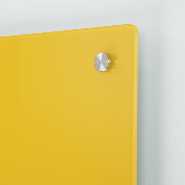 Magnetic Glass Whiteboards - Yellow - Corner