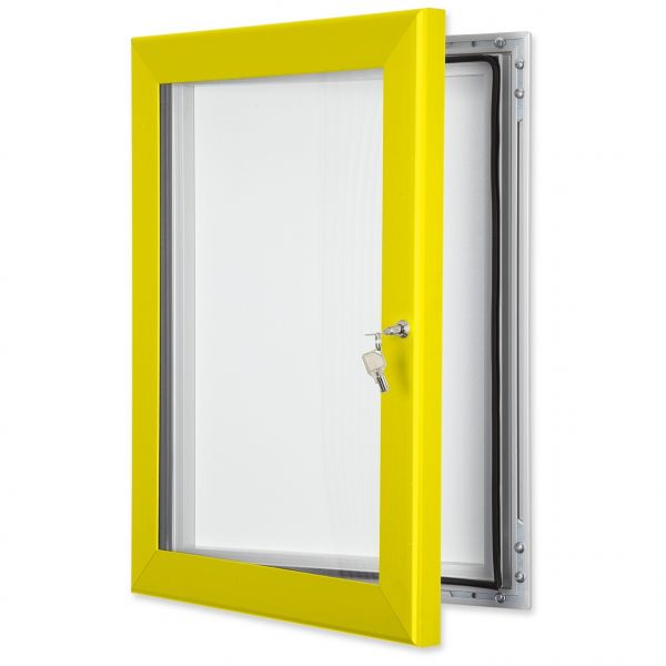 Yellow Poster Case Magnetic Backed Notice Boards