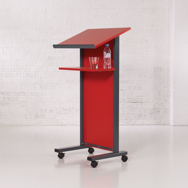 Red Panel Front Lectern - speakers view