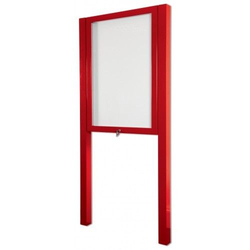 Red Freestanding Poster Case Notice Boards