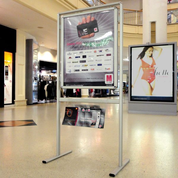 Double-sided Info Board with Acrylic Brochure Shelves