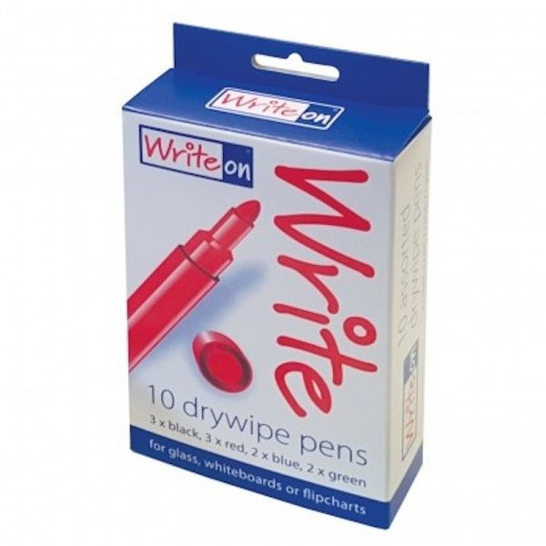 WriteOn® Drywipe Pens - Box of 10