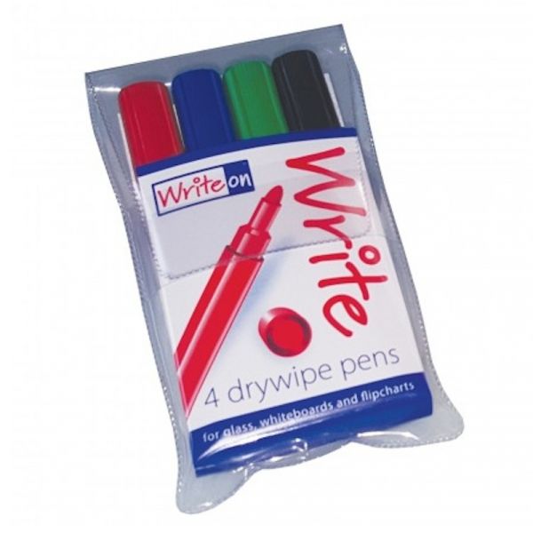 WriteOn® Drywipe Pens - Pack of 4