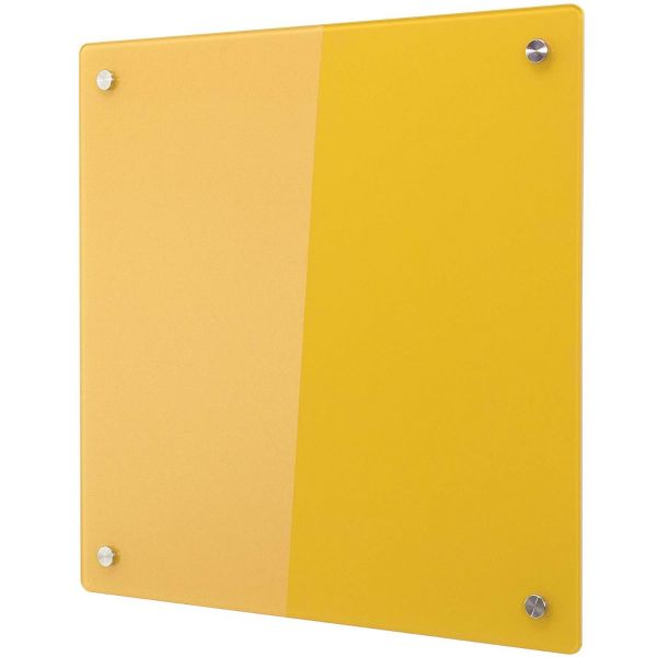 Yellow coloured glass whiteboard