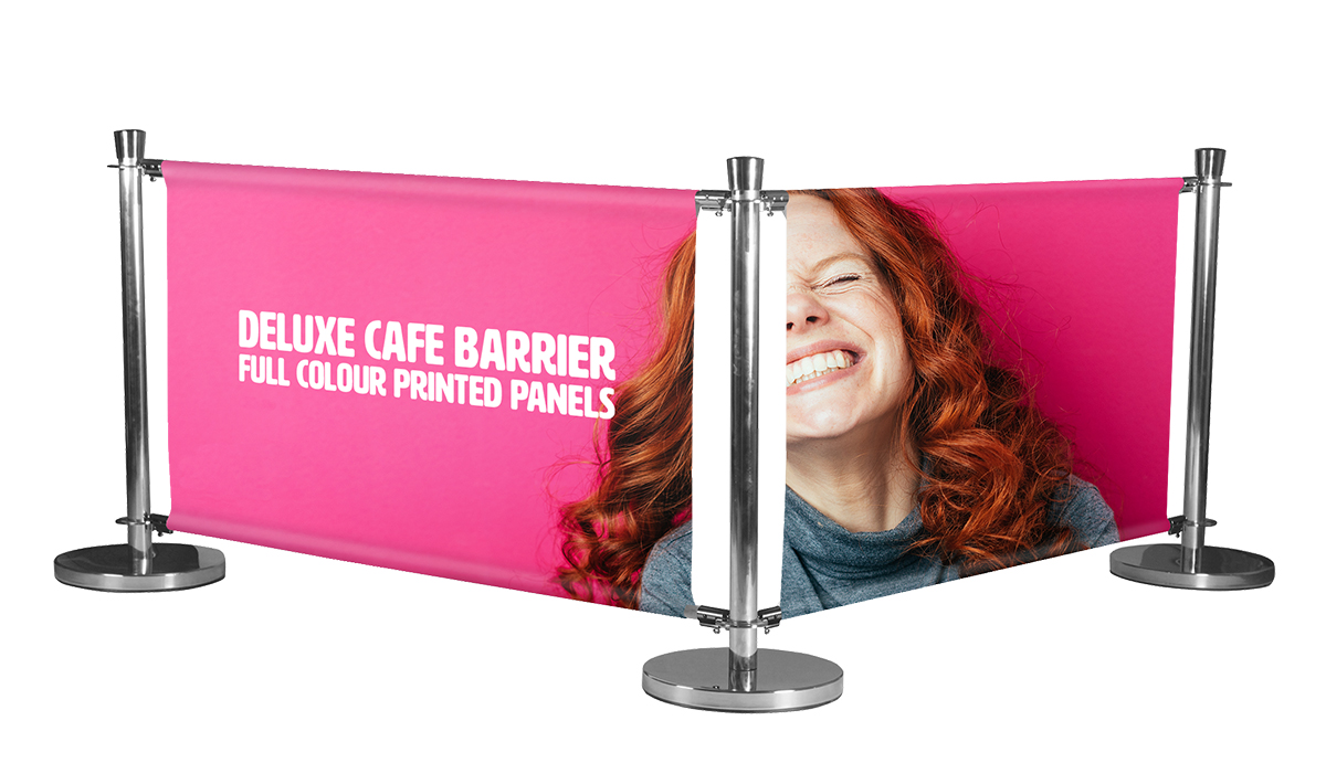 Cafe Barrier Stands - used at a trade show