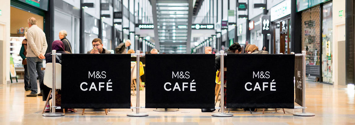 MandS Café Barriers in Shopping Centre
