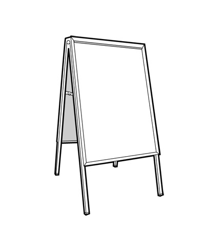 Blank Illustration of an A-Board Sign