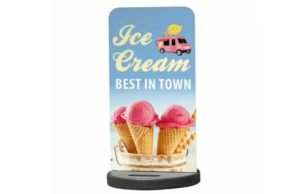 pavement stand ice cream best in town sign example