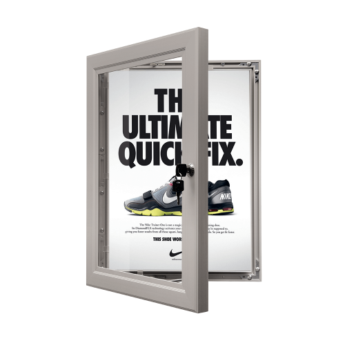 Nike Poster in a Silver Lockable Poster Case