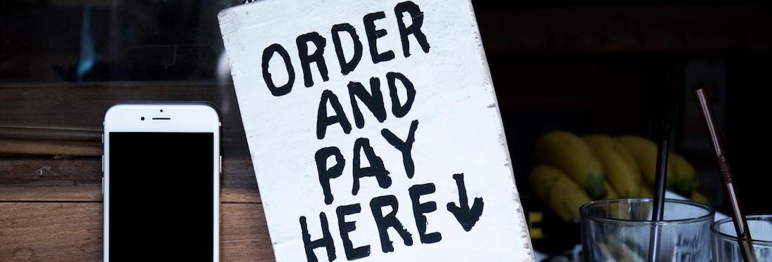 Order and Pay Here - sign board pic