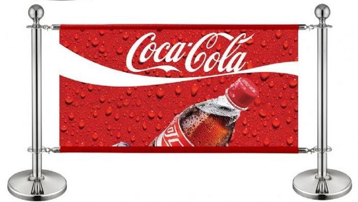 Coca-Cola advertising banner stand