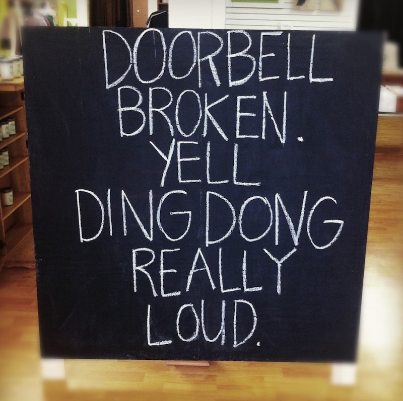 Ding Dong Loudly Chalkboard Sign
