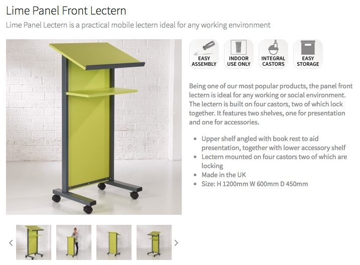 Lime Panel Front Lectern 